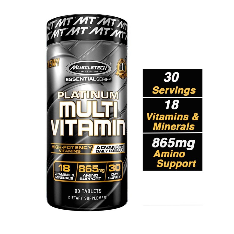 Muscletech Essential Series Platinum Multi Vitamin (18 Vitamins & Minerals, 865mg Amino Support)