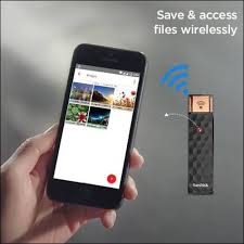 SanDisk Connect Wireless Stick 128GB Flash Drive (Black)